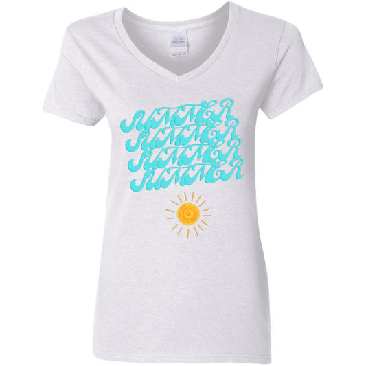 Ladie's SUMMER T-shirt Short Sleeve Shirts Cute Summer Graphic Tees Summer Casual