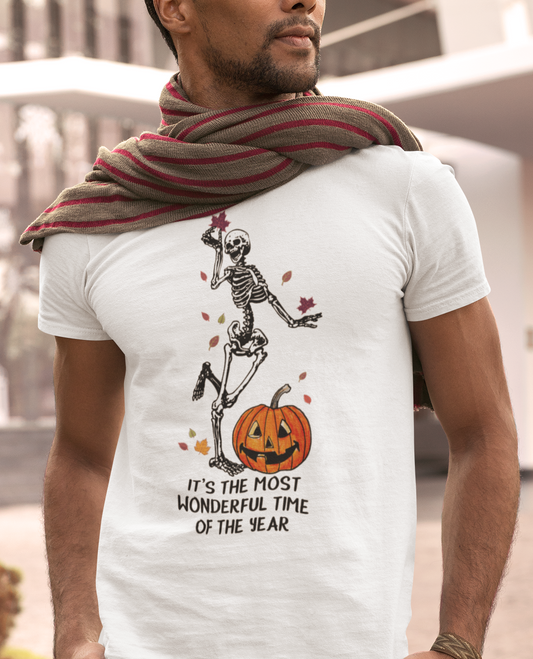 It's the Most Wonderful Time of the Year Tee | Gift For Halloween | Skeleton Fall Halloween | Short Sleeve Tee