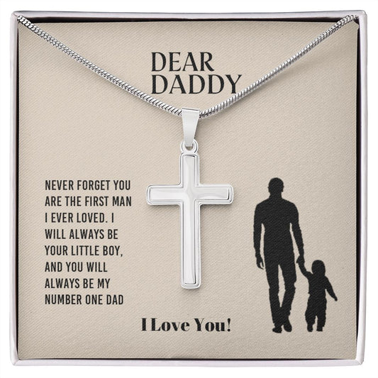 To My Daddy | I Love You - Stainless Steel Cross Necklace