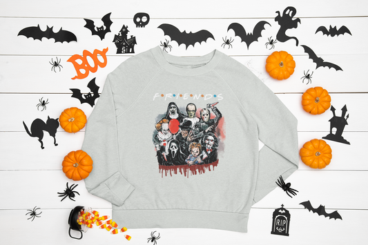 Horror Character Friends Crewneck Pullover | Halloween Sweatshirt