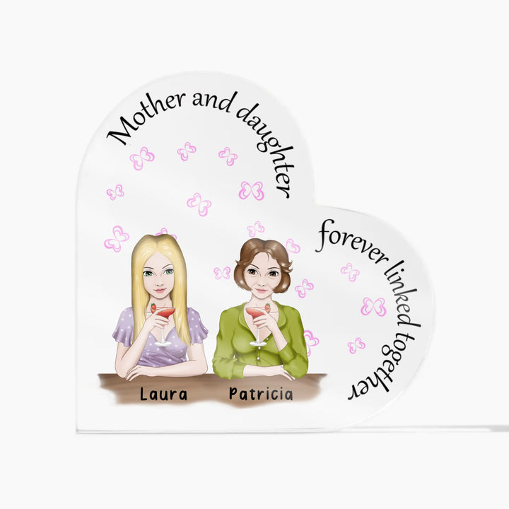 Mother and Daughter Acrylic Heart | Gift for Mom | Gift for Daughter